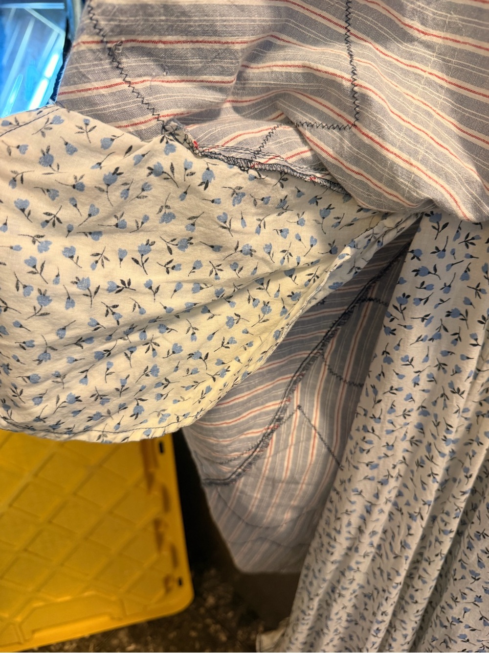 Pilcro Light Blue Striped Patchwork Button-Front Maxi Dress - Picture 9 of 16